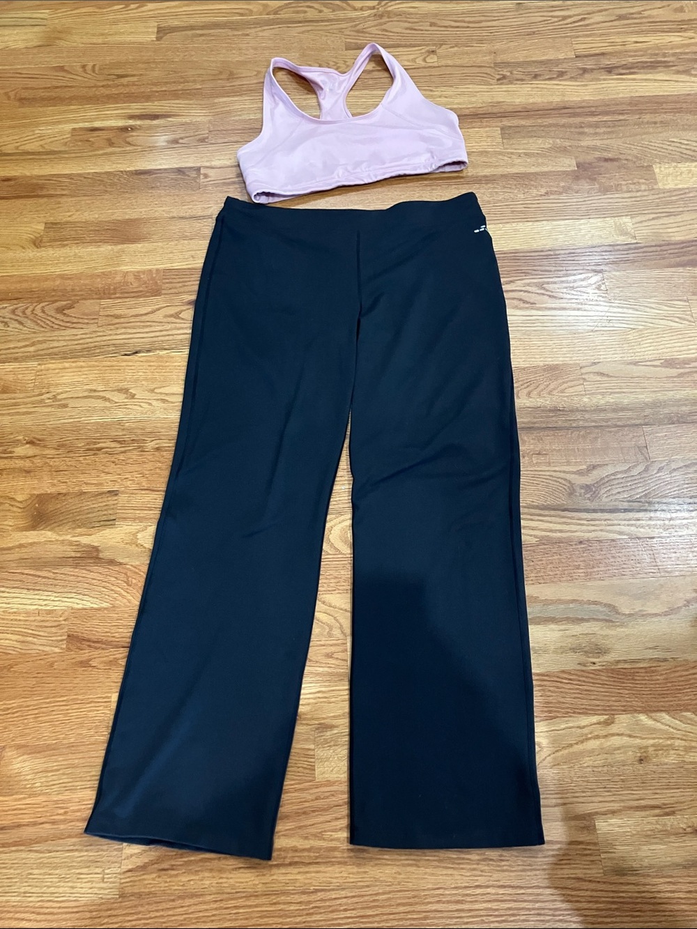 bcg Black Wide-Leg Yoga Pants with Pink Blush Bra Sz XL EUC